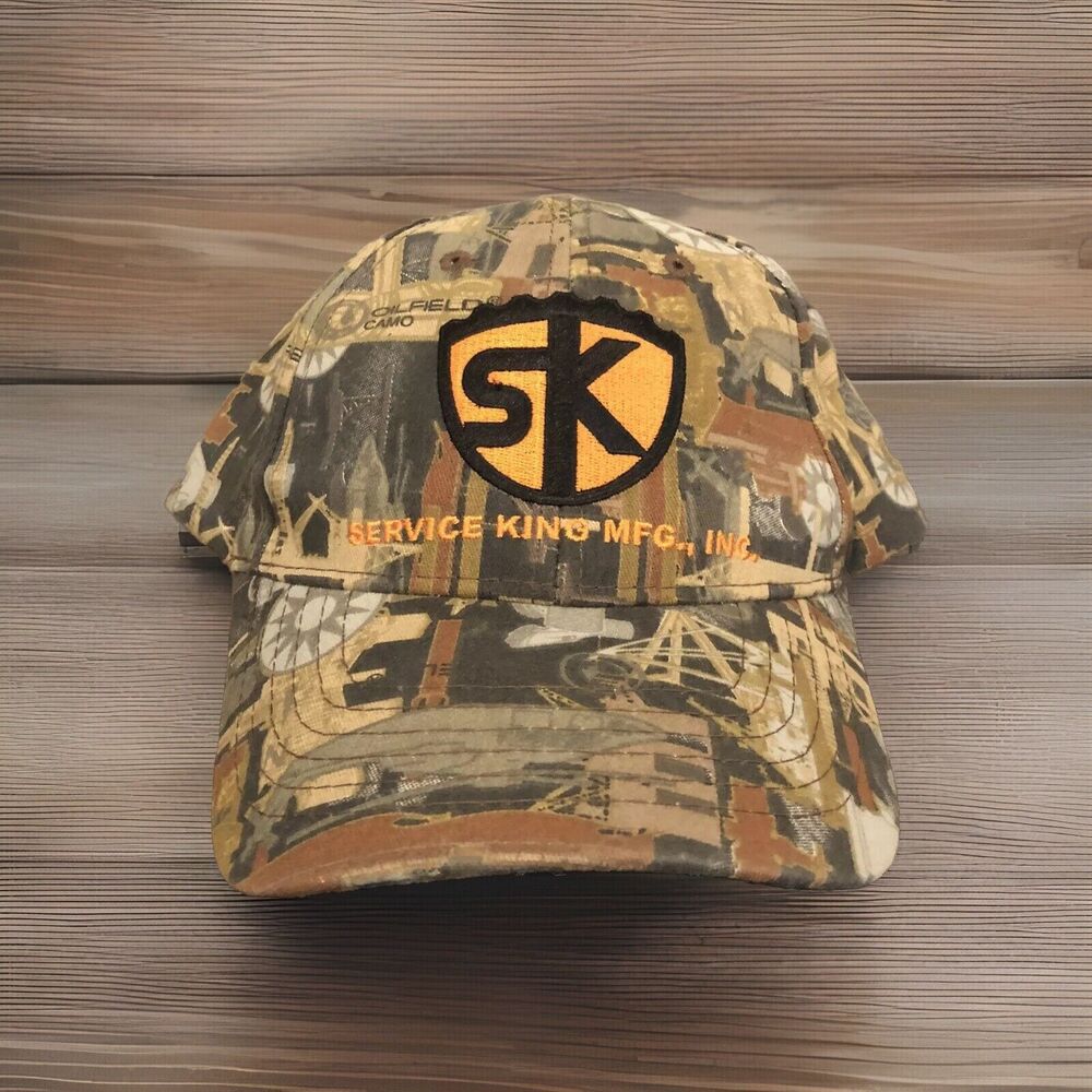 Service King Mfg Inc Oilfield Camo Hat Adjustable Strapback Cap SK Logo